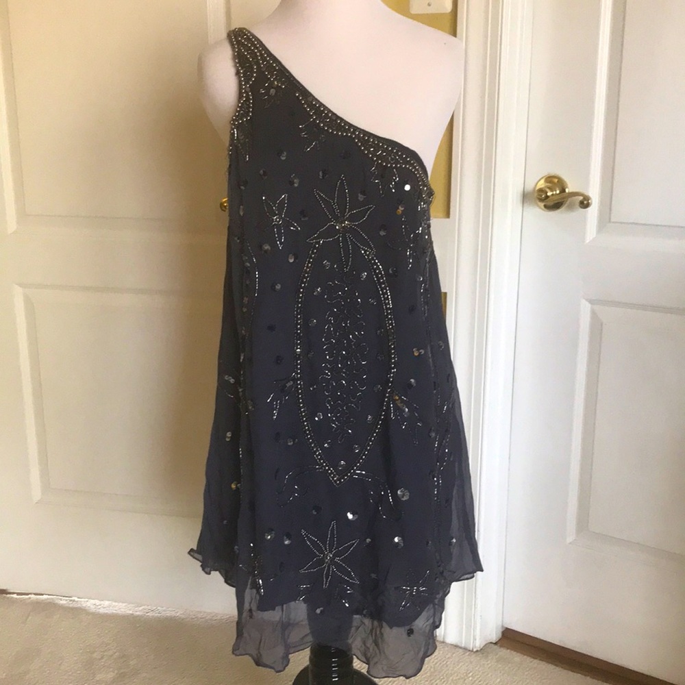 ONE shoulder beaded TNFC London dress NWT gala prom hoco cocktail - Picture 2 of 15